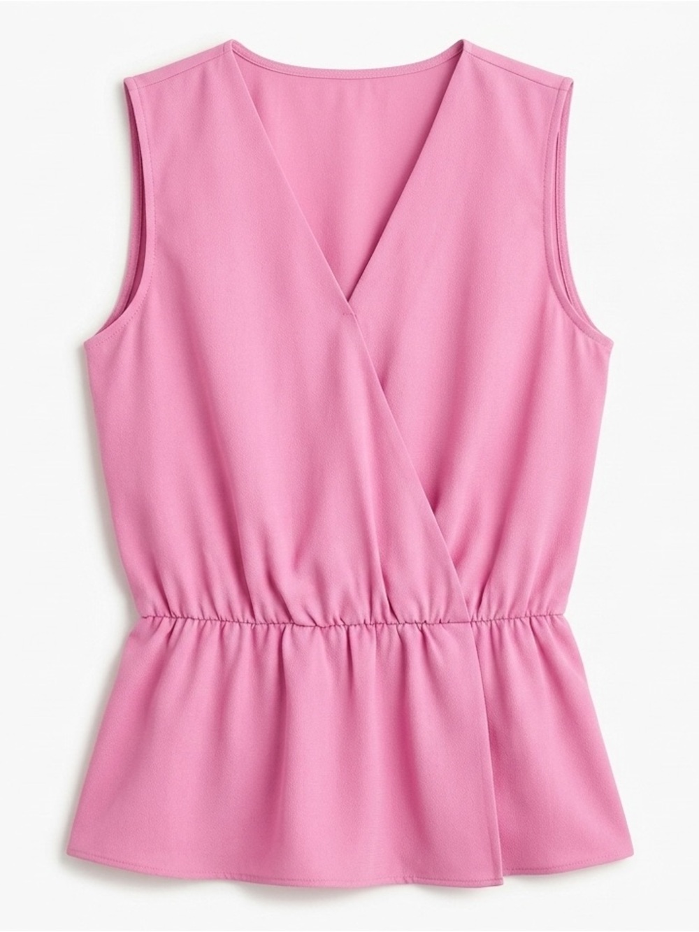 Halogen Sleeveless Wrap Front Peplum Pink Top